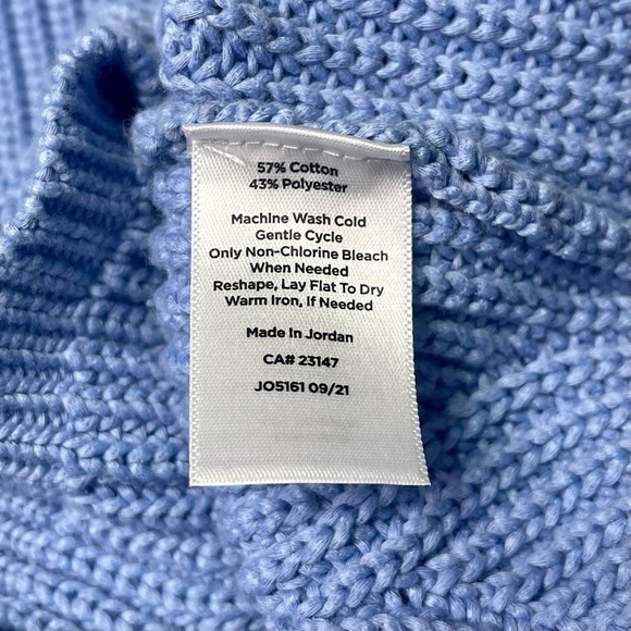 Talbots Pointelle Raglan Crew Neck Sweater XS Blue - Picture 8 of 9